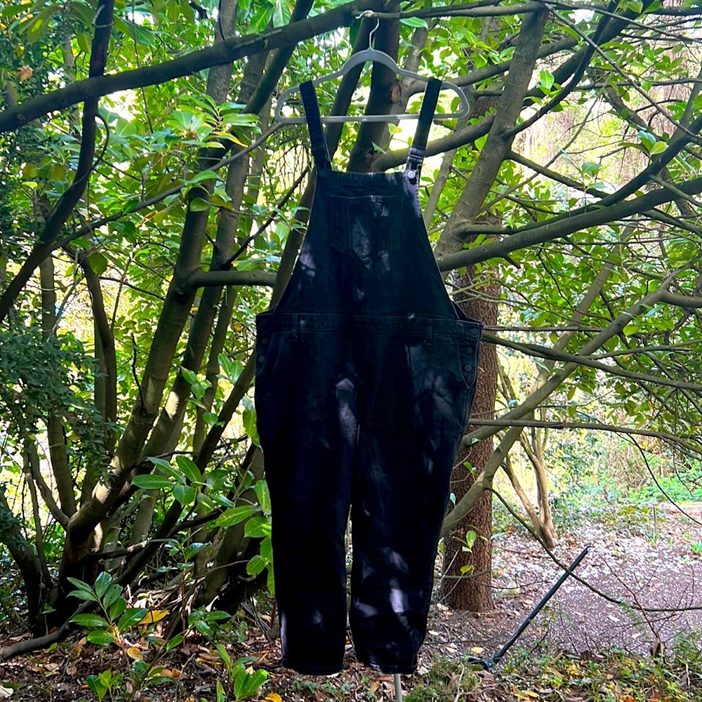 Old Navy skinny leg black overalls